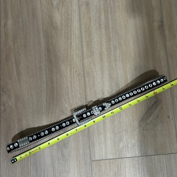 B.B. SIMON Swarovski Crystal Studded Leather & Calf Hair Belt main image 12